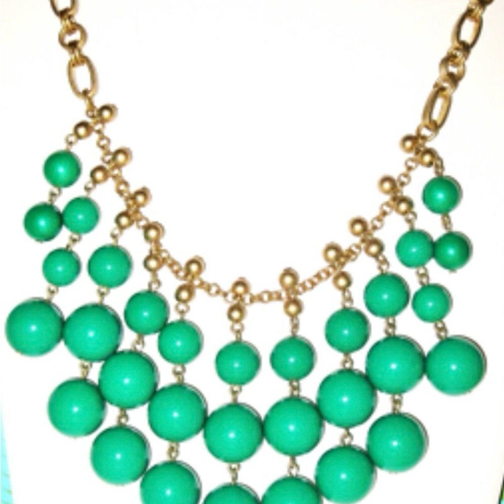 Stella & Dot Turquoise and Gold Bubble Necklace